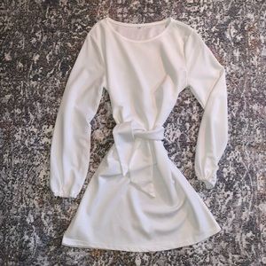 White front tie dress